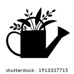 vector cute watering can... | Shutterstock .eps vector #1913337715
