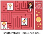 circus maze for kids with clown ... | Shutterstock .eps vector #2083736128