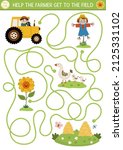 Farm Maze For Kids With Cute...