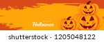 happy halloween banner design... | Shutterstock .eps vector #1205048122