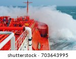 Lpg Tanker At Stormy Sea