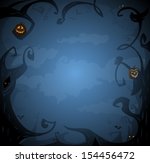 Dark Blue Halloween Background...