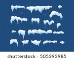 set of isolated snow cap. snowy ... | Shutterstock .eps vector #505392985