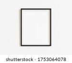 black vertical frame mockup on... | Shutterstock . vector #1753064078