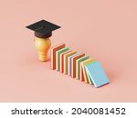 row of pastel color books and... | Shutterstock . vector #2040081452