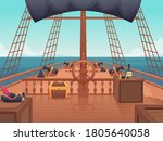 Wooden Pirate Ship. Captain...