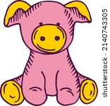 Pink Pig Toy. Cute Soft Plush...