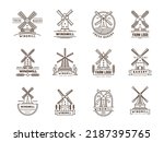 Windmill Badges. Nature Logo...