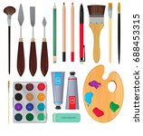 different materials for artists.... | Shutterstock .eps vector #688453315