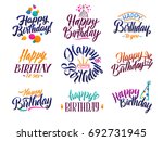 happy birthday elegant brush... | Shutterstock .eps vector #692731945