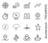 thin line icon set   target ... | Shutterstock .eps vector #750189592