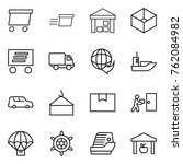 thin line icon set   delivery ... | Shutterstock .eps vector #762084982
