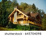 luxurious wooden log cabin