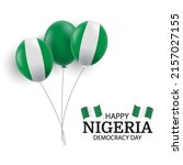 Vector Illustration of  Nigeria Democracy Day. Balloons
