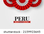 Vector Illustration of Peru Independence Day. Celebration banner. Cockade national symbol of Peru
