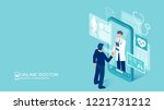 vector of a patient meeting a... | Shutterstock .eps vector #1221731212