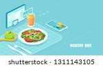 healthy diet and weight loss... | Shutterstock .eps vector #1311143105