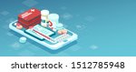 healthcare online pharmacy app... | Shutterstock .eps vector #1512785948
