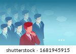 vector of a crowd of people... | Shutterstock .eps vector #1681945915