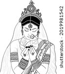 indian wedding clip art of... | Shutterstock .eps vector #2019981542