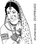 indian wedding clip art of... | Shutterstock .eps vector #2019981602