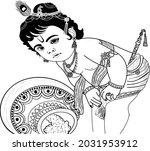 indian god lord krishna... | Shutterstock .eps vector #2031953912