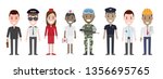 set of diverse occupation... | Shutterstock .eps vector #1356695765