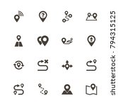 route icons. perfect black... | Shutterstock .eps vector #794315125