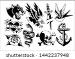 vector set of old school tattoo ... | Shutterstock .eps vector #1442237948
