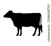 vector cow cartoon silhouette...