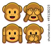 Vector Emoji Monkeys Set...
