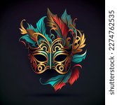 Striking Carnival Mask With...