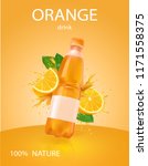 orange bottled drink  juice... | Shutterstock .eps vector #1171558375