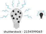 mesh polygonal ultraviolet bulb ... | Shutterstock .eps vector #2154599065