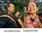 Small photo of Tuaran Sabah Malaysia - Oct 21, 2017: Tantagas or priests of Lotud tribe performing a cleansing ritual called Mamahui Pogun meant to heal the world of its adversity caused by the unholy act of incest.