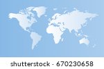 blank blue world map on... | Shutterstock .eps vector #670230658