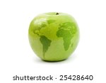 Green Apple Globe. Isolated On...