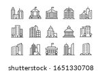 Big City Buildings Linear Icons ...