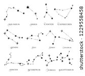 set of twelve constellations.... | Shutterstock .eps vector #1229558458