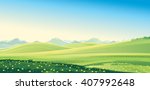 summer mountain landscape.... | Shutterstock .eps vector #407992648