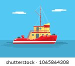 Tug Boat Vector Illustration 