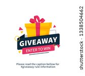 giveaway enter to win poster... | Shutterstock .eps vector #1338504662