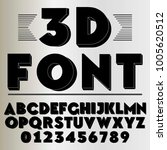 3d font alphabet typeface black ... | Shutterstock .eps vector #1005620512