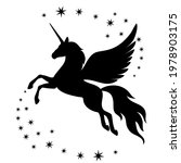 silhouette of a flying unicorn...