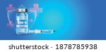 covid 19 vaccine vial and... | Shutterstock .eps vector #1878785938