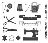 Set Of Sewing Designed Elements