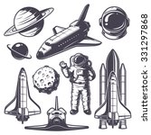 set of vintage space elements.... | Shutterstock .eps vector #331297868