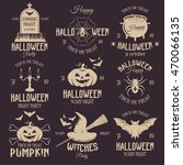 halloween night party emblems... | Shutterstock .eps vector #470066135