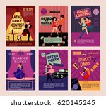 colorful dancing people posters ... | Shutterstock .eps vector #620145245