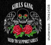 girl need to support girls... | Shutterstock .eps vector #704614108
